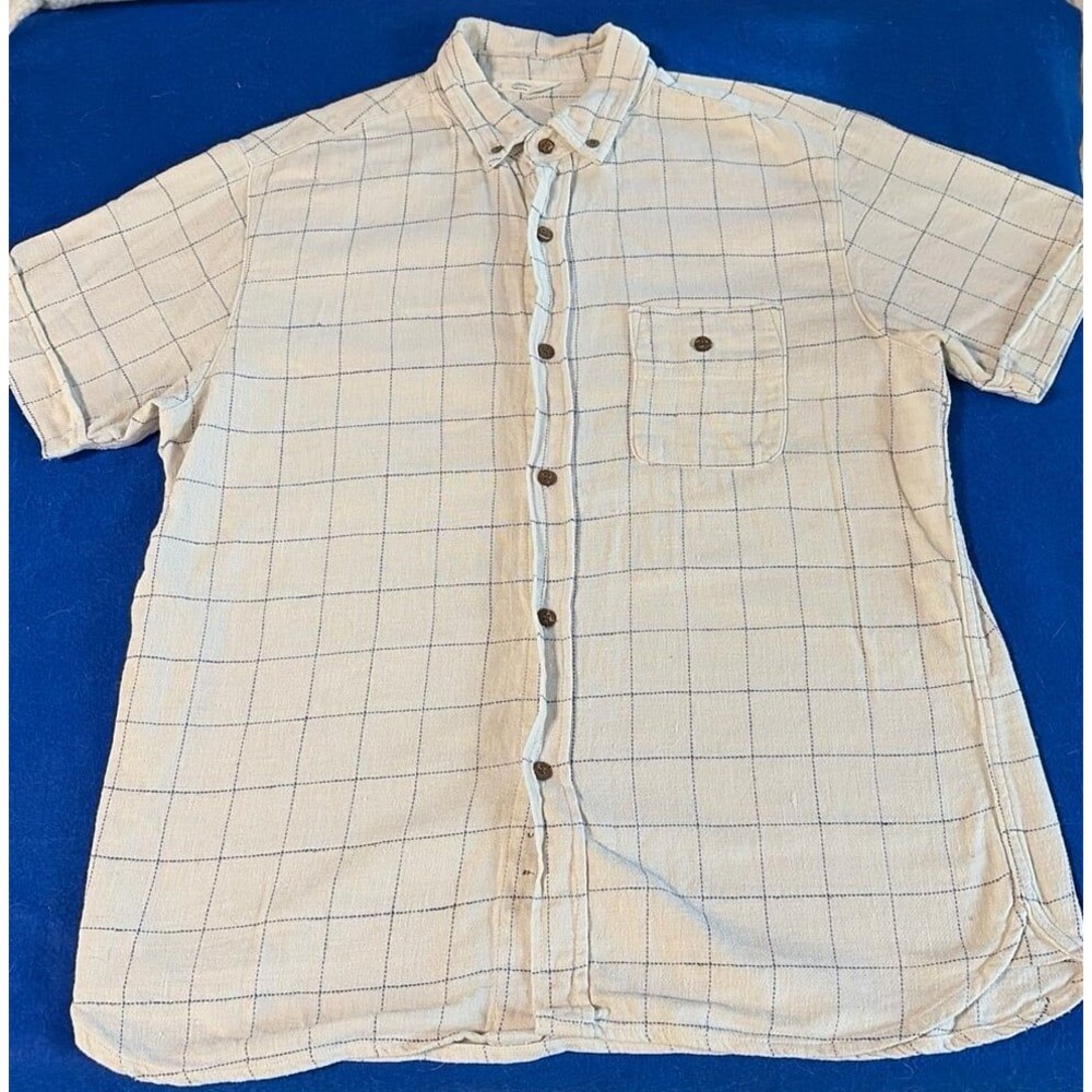 3sixteen 3Sixteen Men’s XL Made in USA Short Sleeve Plaid Button Front Shirt